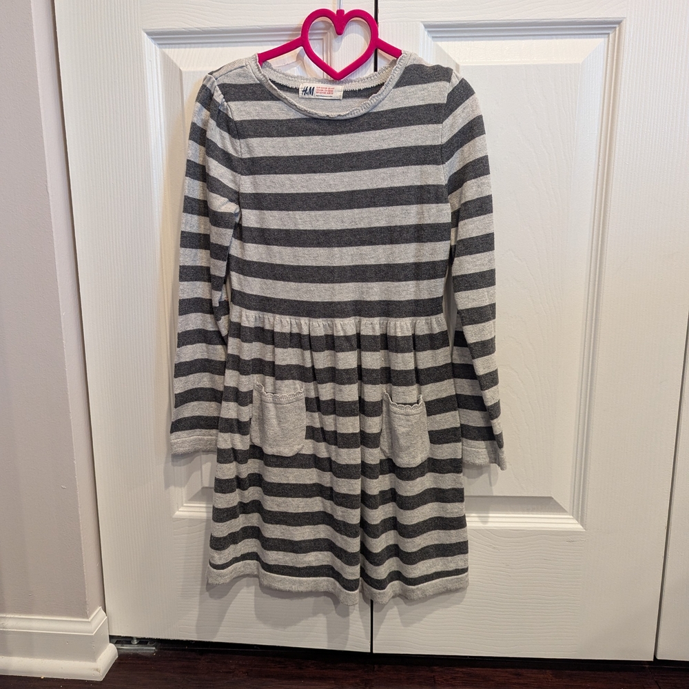 H&M Gray Striped Kids Dress